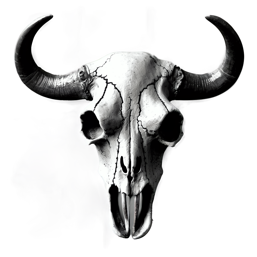 Bull Skull In Monochrome Png Ymu