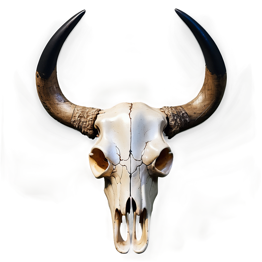 Bull Skull On Black Background Png 85