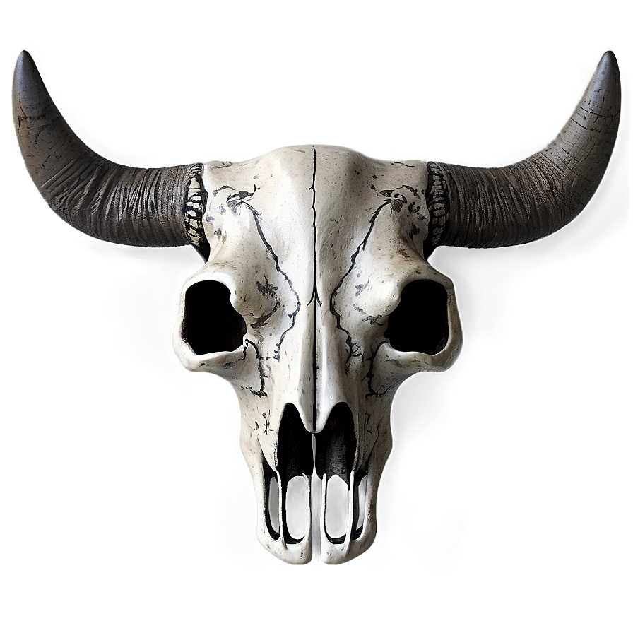 Bull Skull On Black Background Png Wlg98