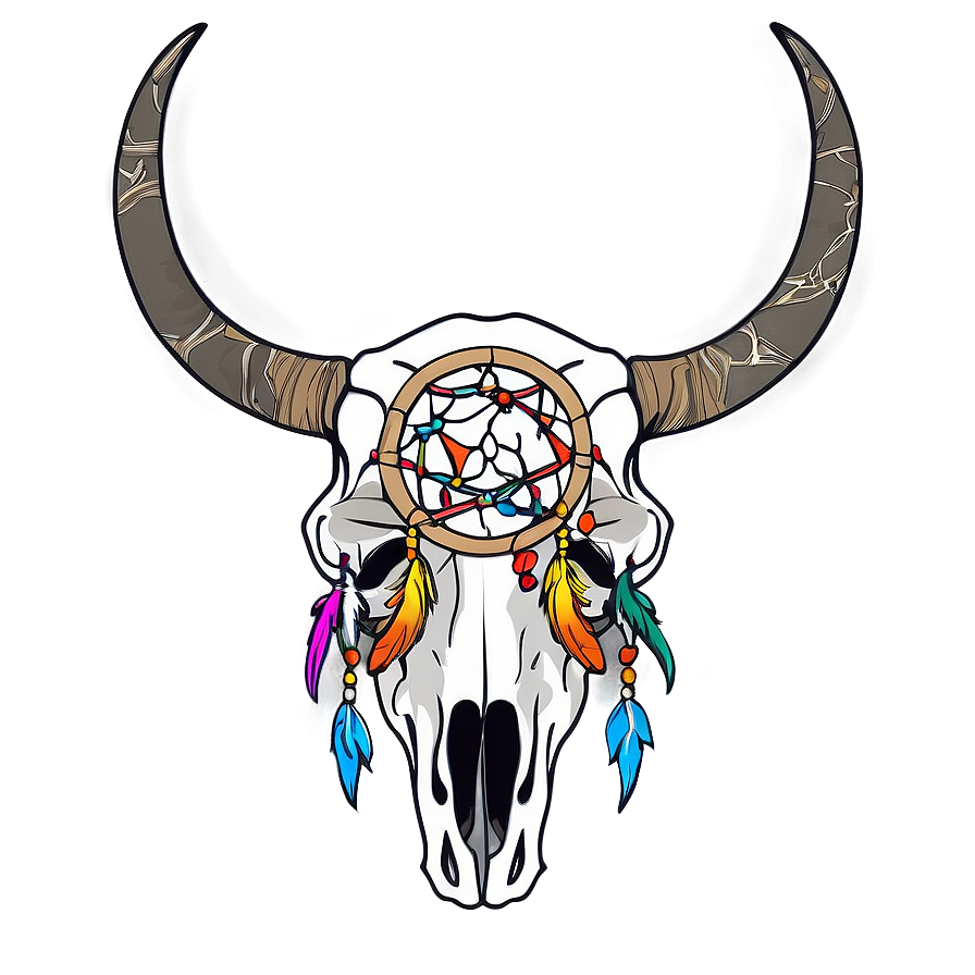 Bull Skull With Dreamcatcher Png Ssh70