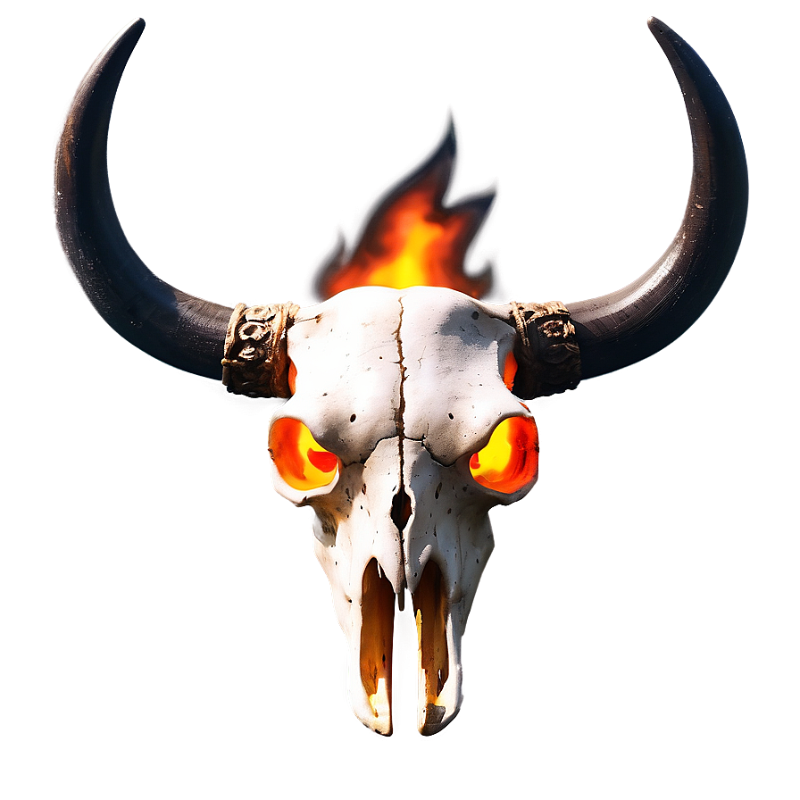 Bull Skull With Fire Png 67