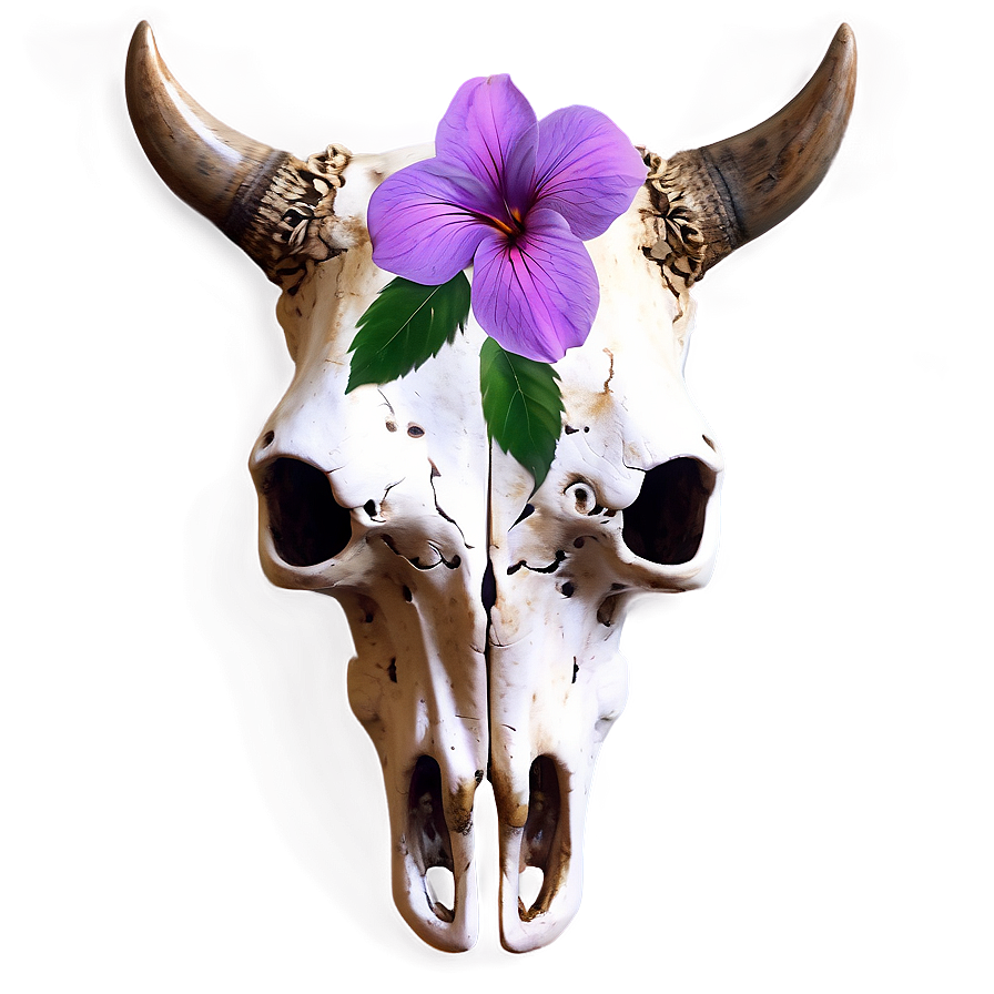 Bull Skull With Flowers Png 06122024