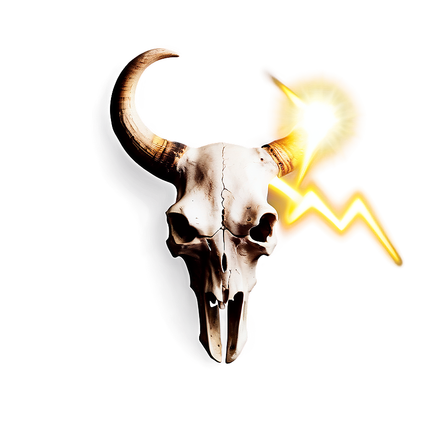 Bull Skull With Lightning Png Dpw31