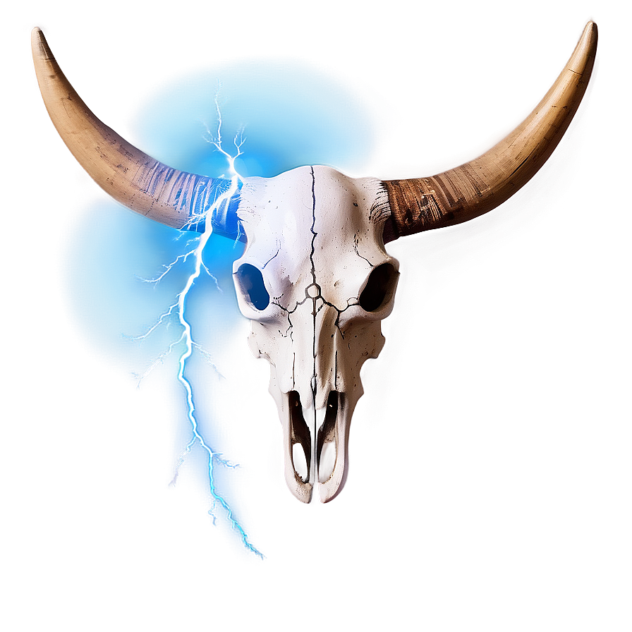 Bull Skull With Lightning Png Qac