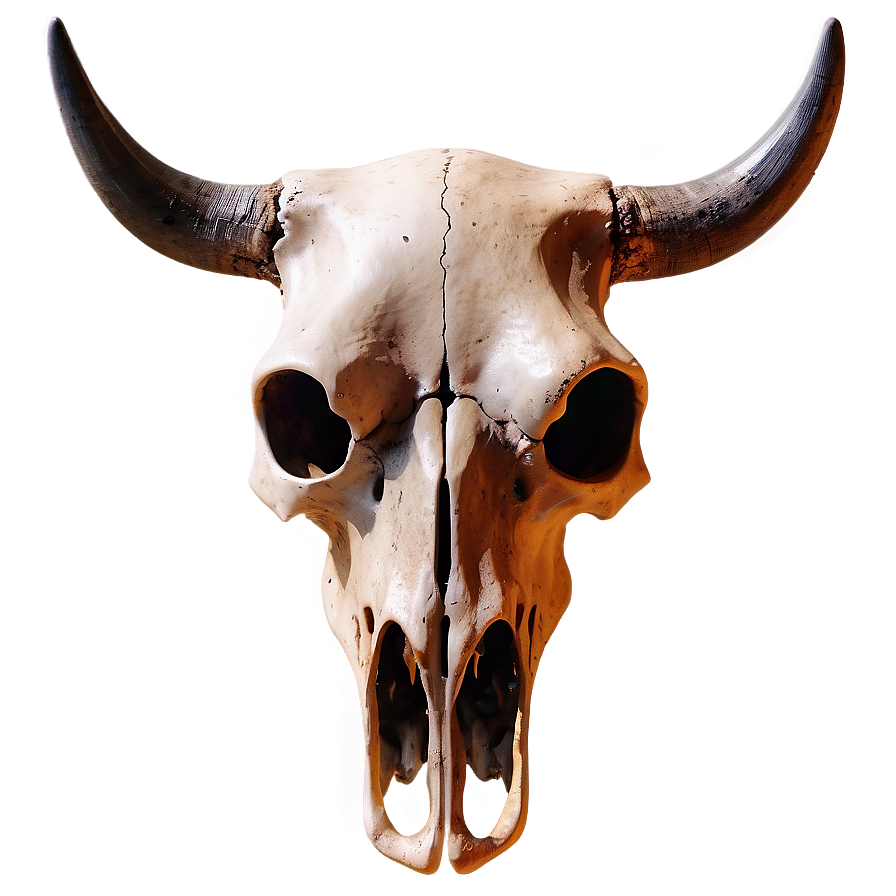 Bull Skull With Sunset Background Png 06122024