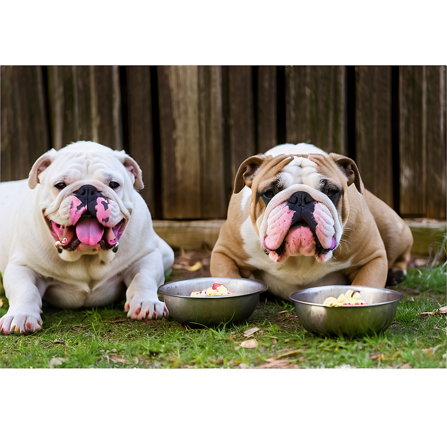 Bulldogs Enjoying Treats Png Qmn59