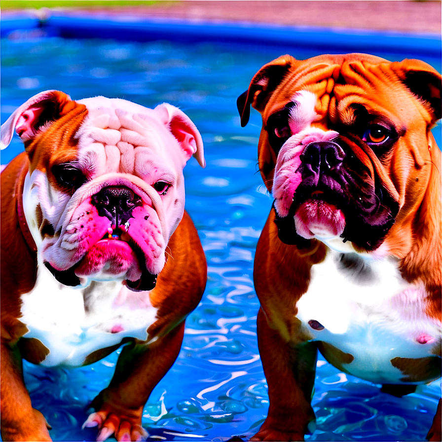 Bulldogs In A Pool Party Png 06252024