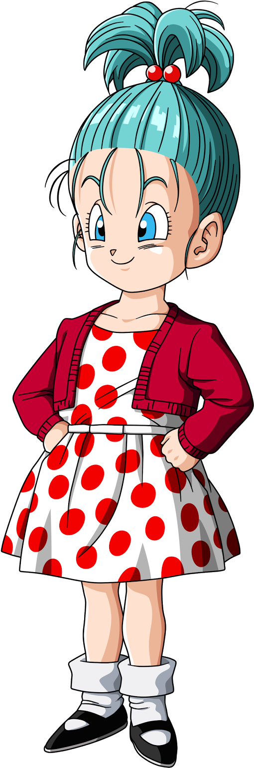 Bulma Character Red White Polka Dot Dress