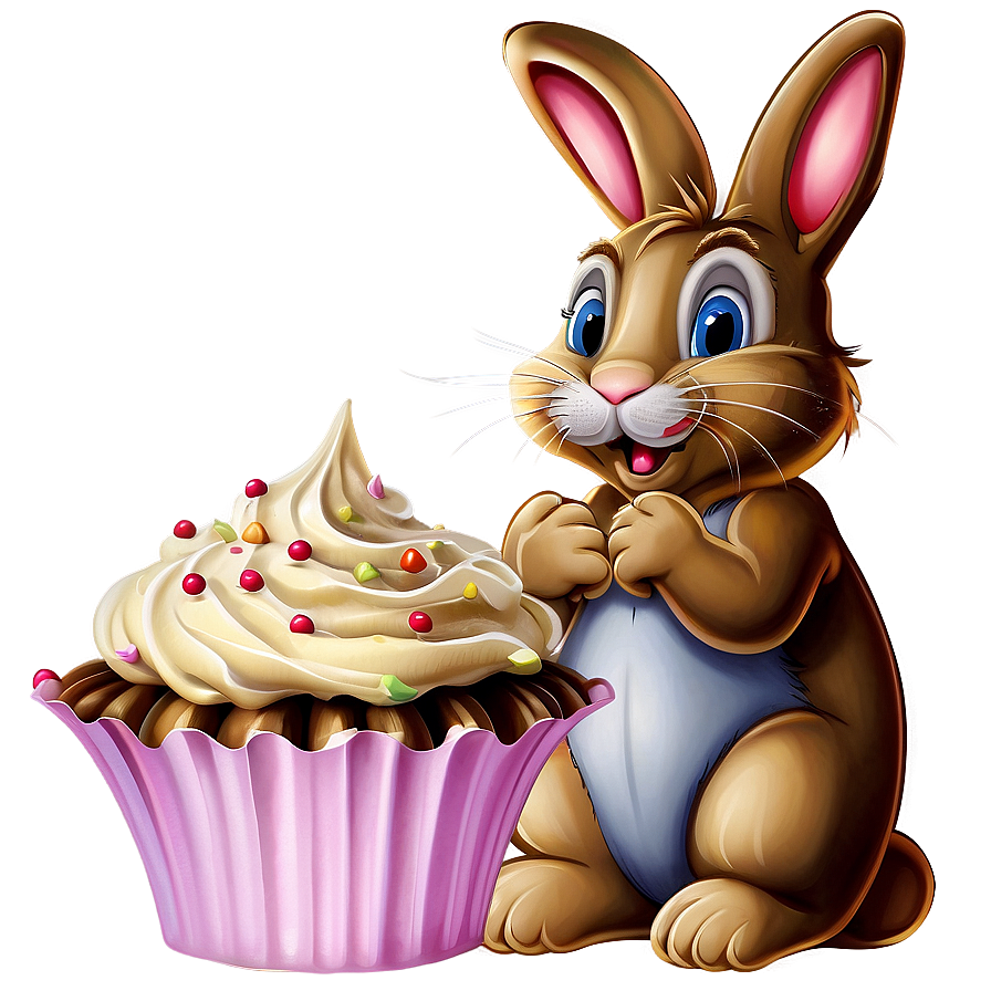 Bunny With Cupcake Png 05212024