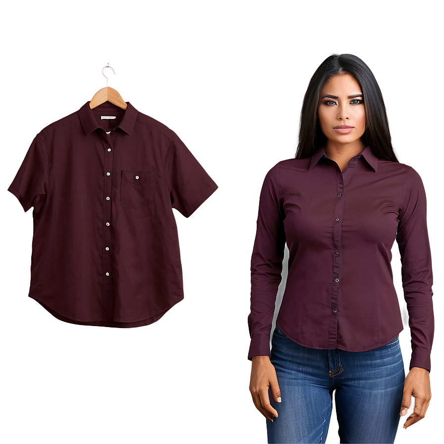 Burgundy Blank Shirt Png Nww