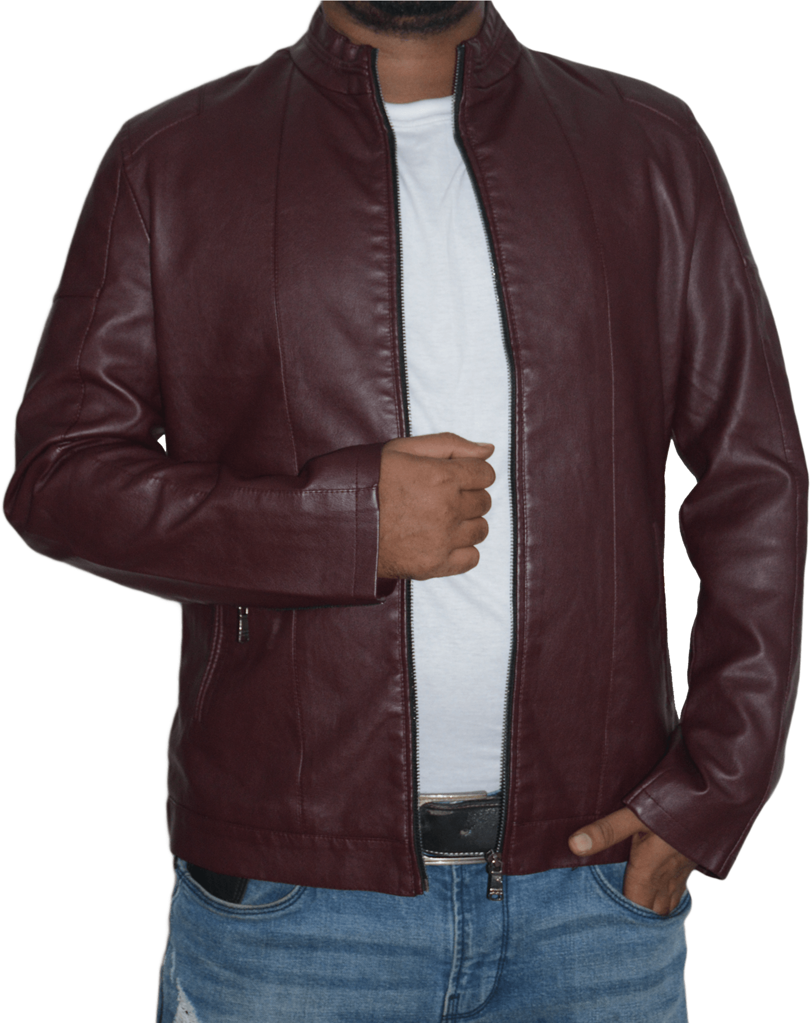 Burgundy Leather Jacket Men