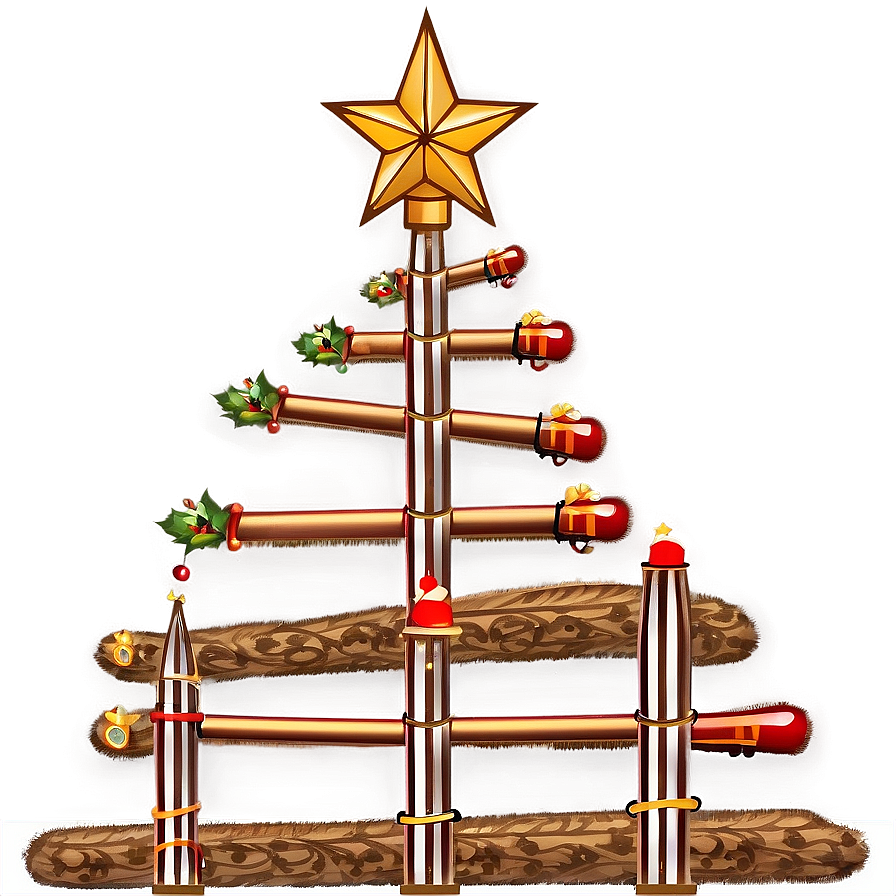 Burlap Christmas Tree Star Png Cgm