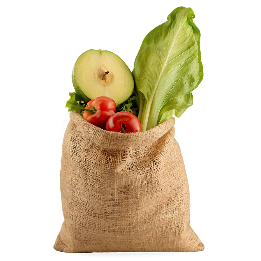 Burlap Grocery Bag Png 06132024