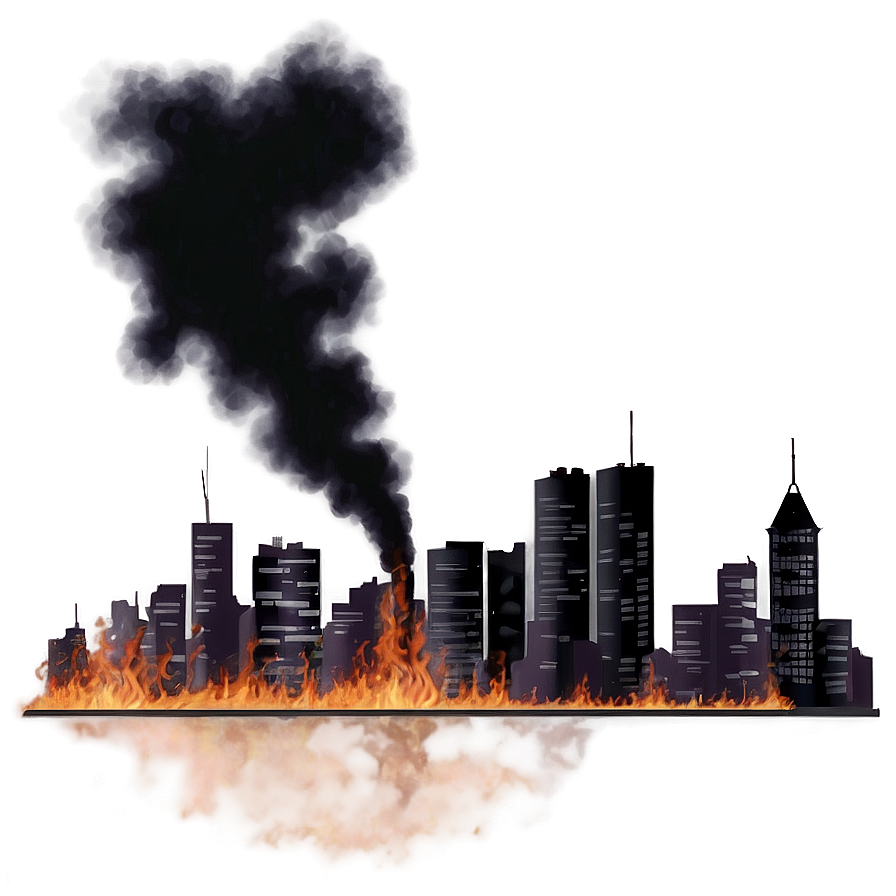 Burned Down City Png Key99