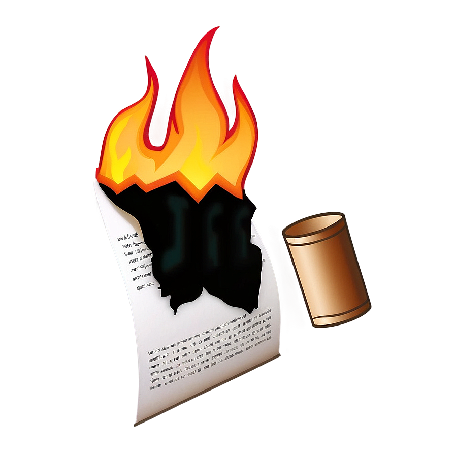 Burning Letter Paper Png 06122024