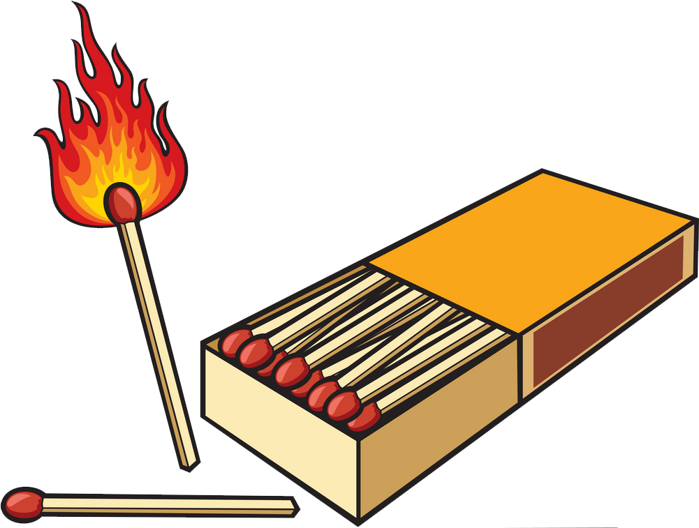 Burning Matchand Matchbox