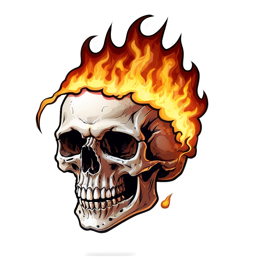 Burning Skull Graphic Png Llq