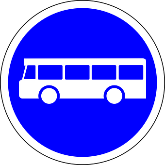 Bus Sign Blue Circle