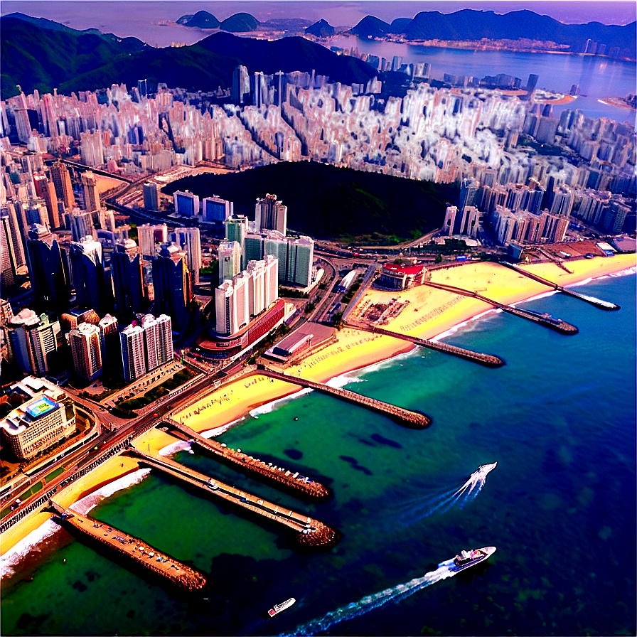 Busan City Coastal View Png Slj