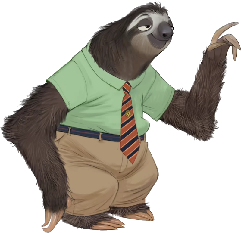 Business Casual Sloth Character