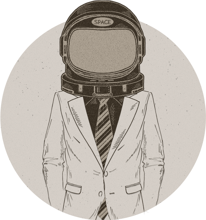 Business Suited Spaceman Illustration