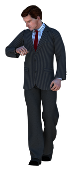 Businessman Checking Watch3 D Render