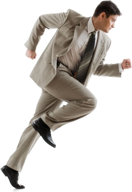 Businessman In Hurry Running