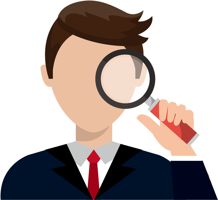 Businessman Magnifying Glass Clipart