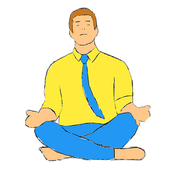 Businessman Meditation Cartoon