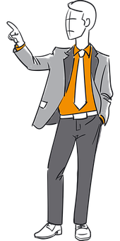 Businessman Pointing Upward Illustration