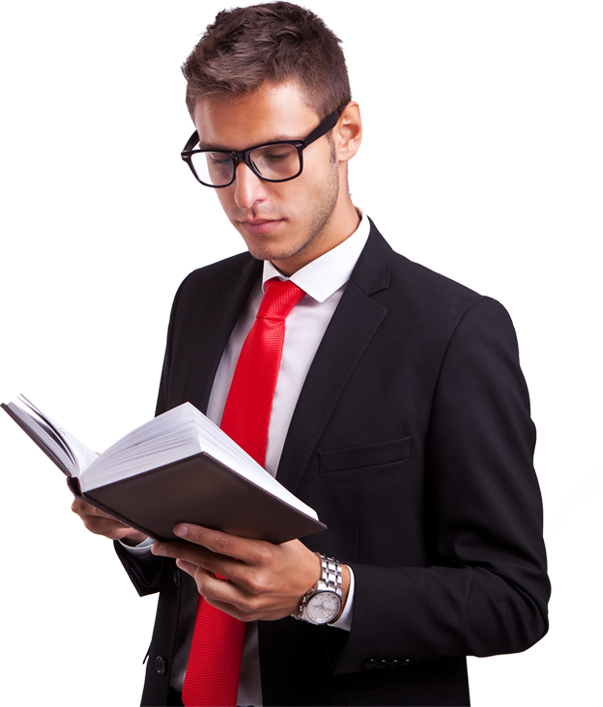 Businessman Reading Book