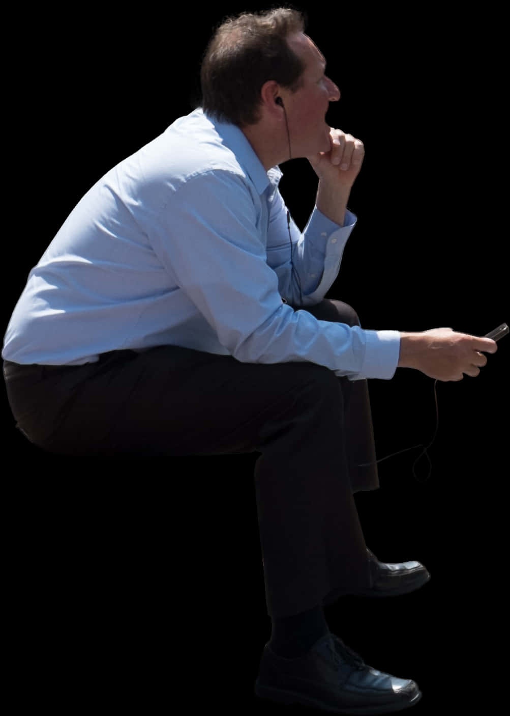 Businessman Sitting Invisible Chair