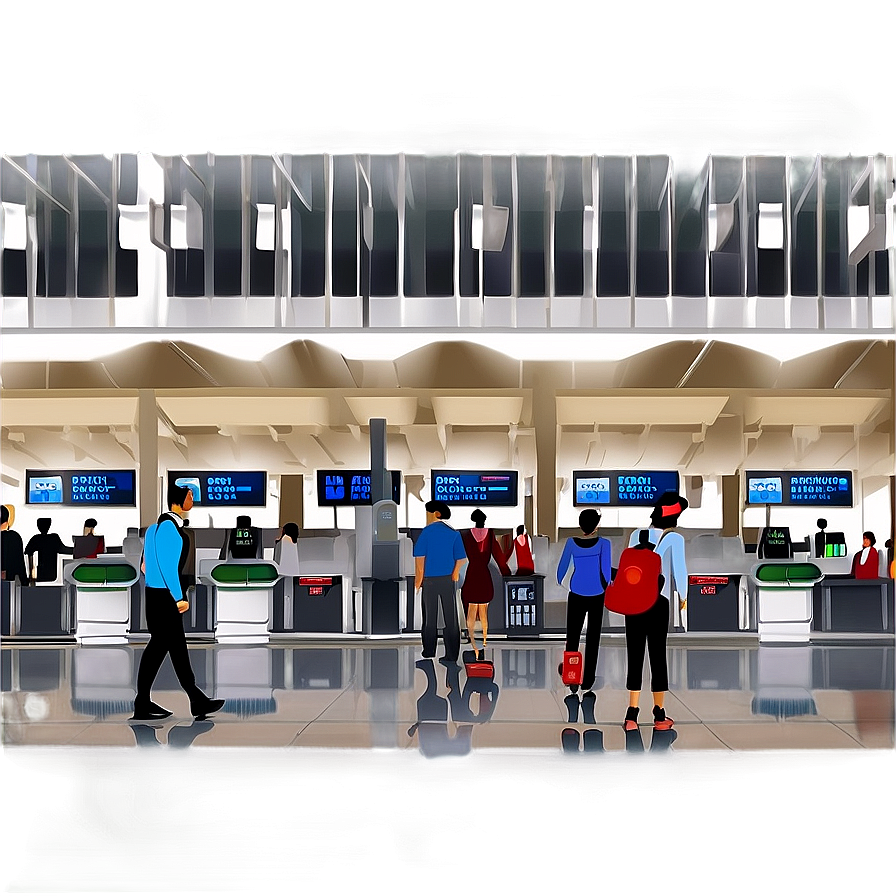 Busy Airport Check-in Area Png 94