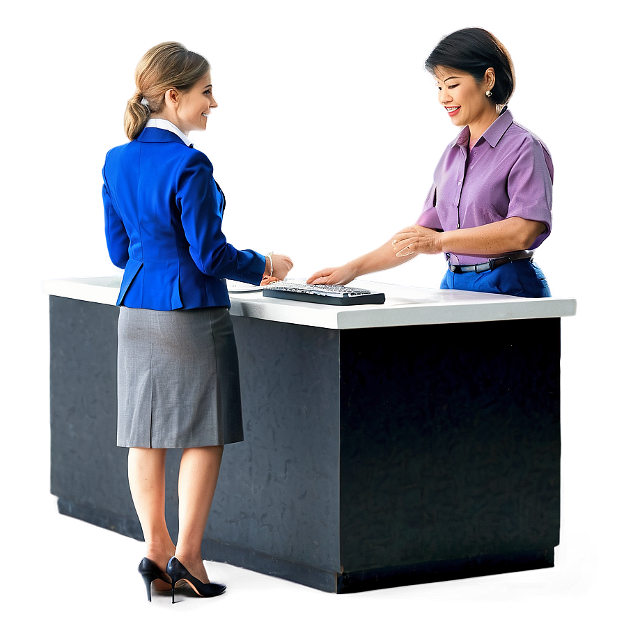 Busy Receptionist Scene Png Ete