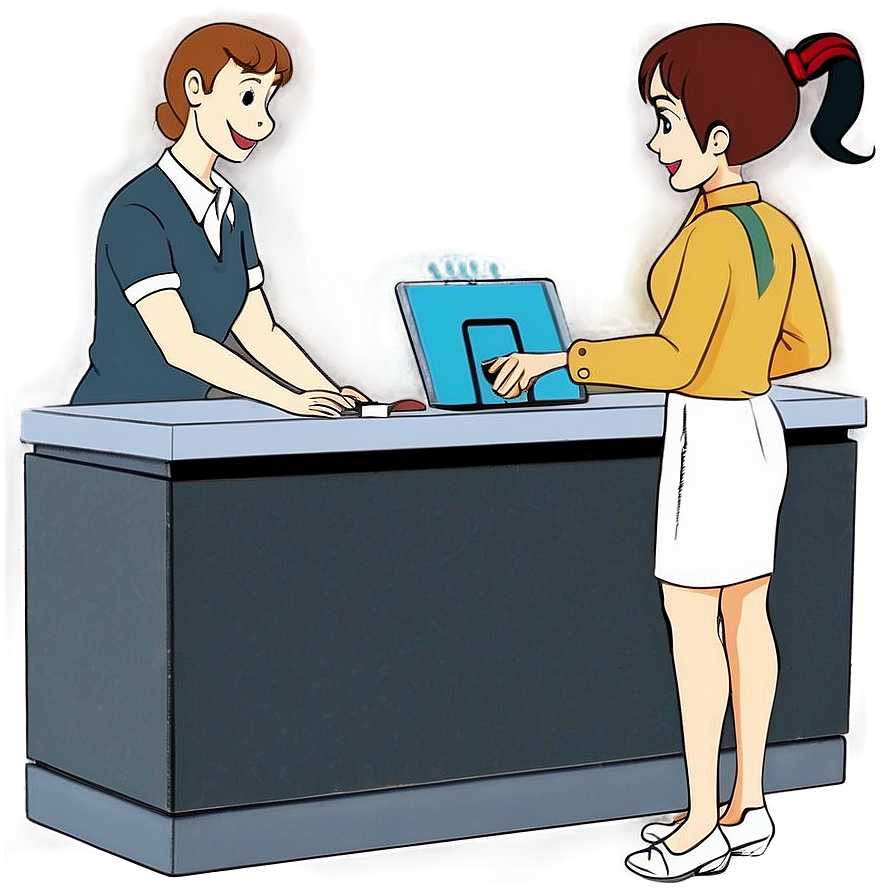 Busy Receptionist Scene Png Vbx81