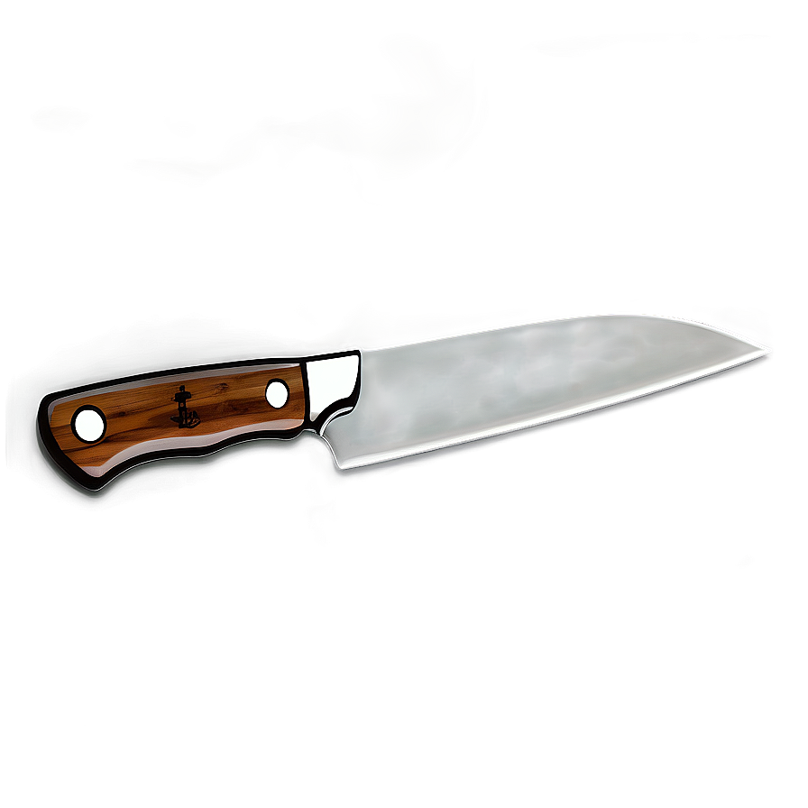 Butcher Knife With Wooden Handle Png 06132024