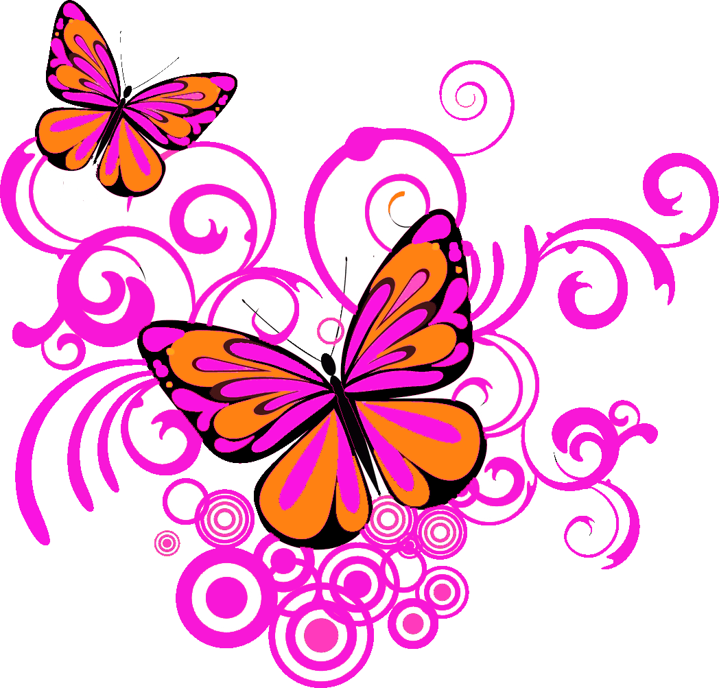 Butterfly Floral Corner Design