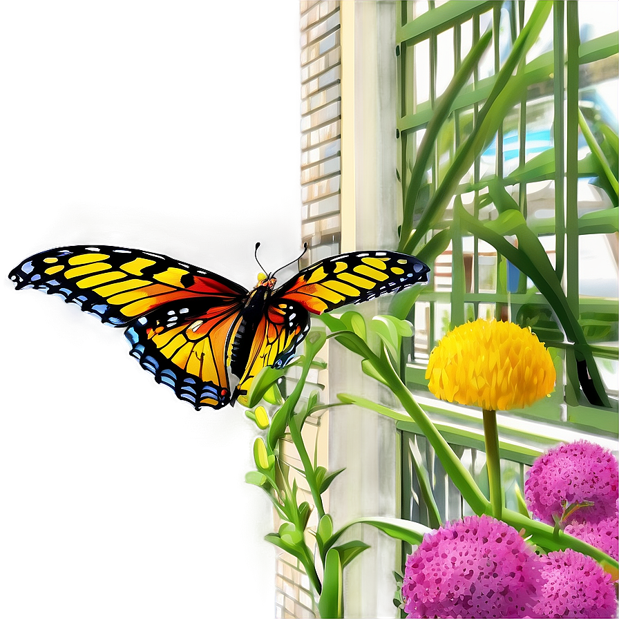 Butterfly Garden Scene Png 04292024