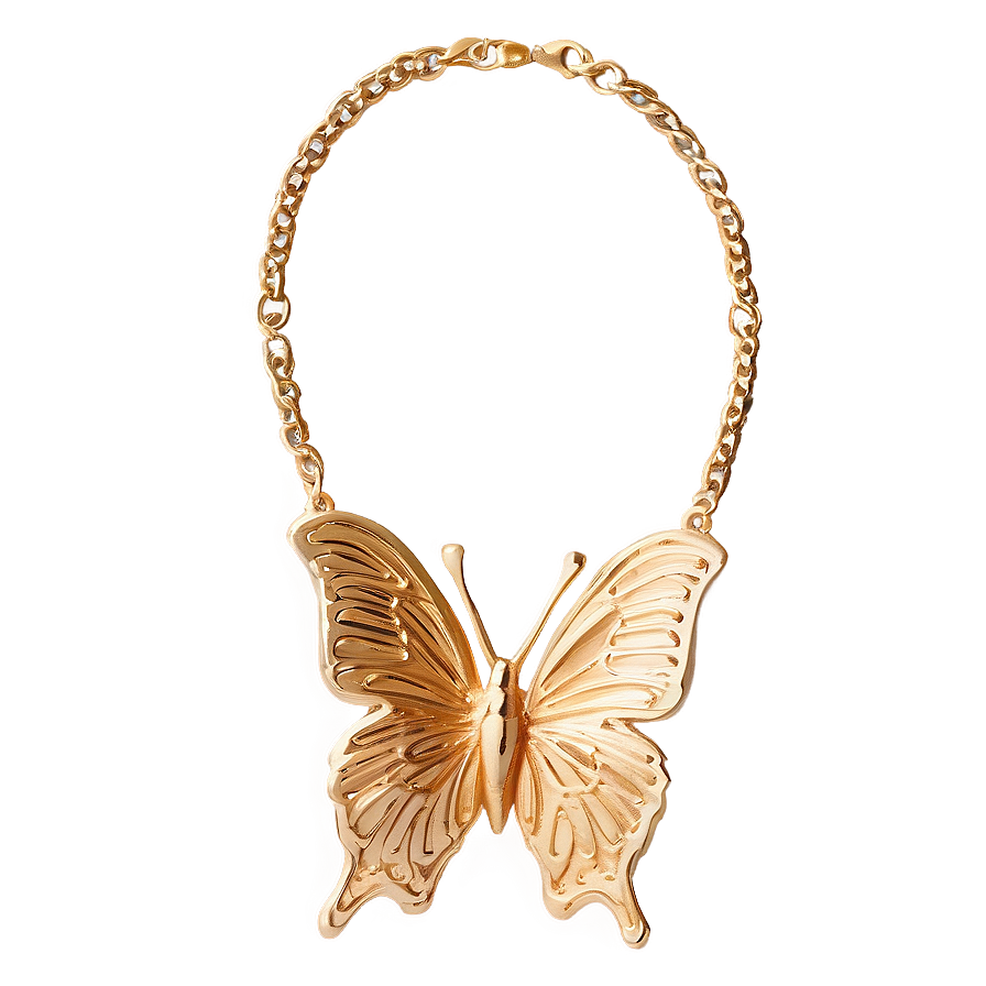 Butterfly Gold Necklace Png Ril