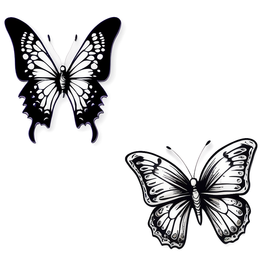 Butterfly Outline Tattoo Design Png 4