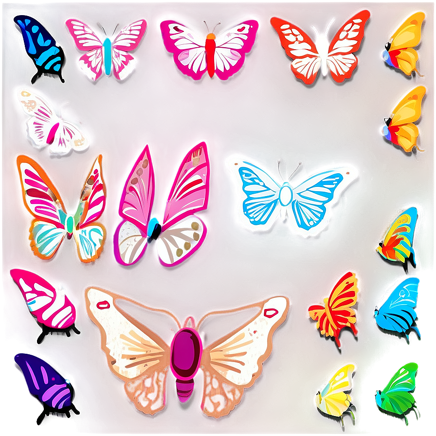 Butterfly Outline With Patterns Png 91