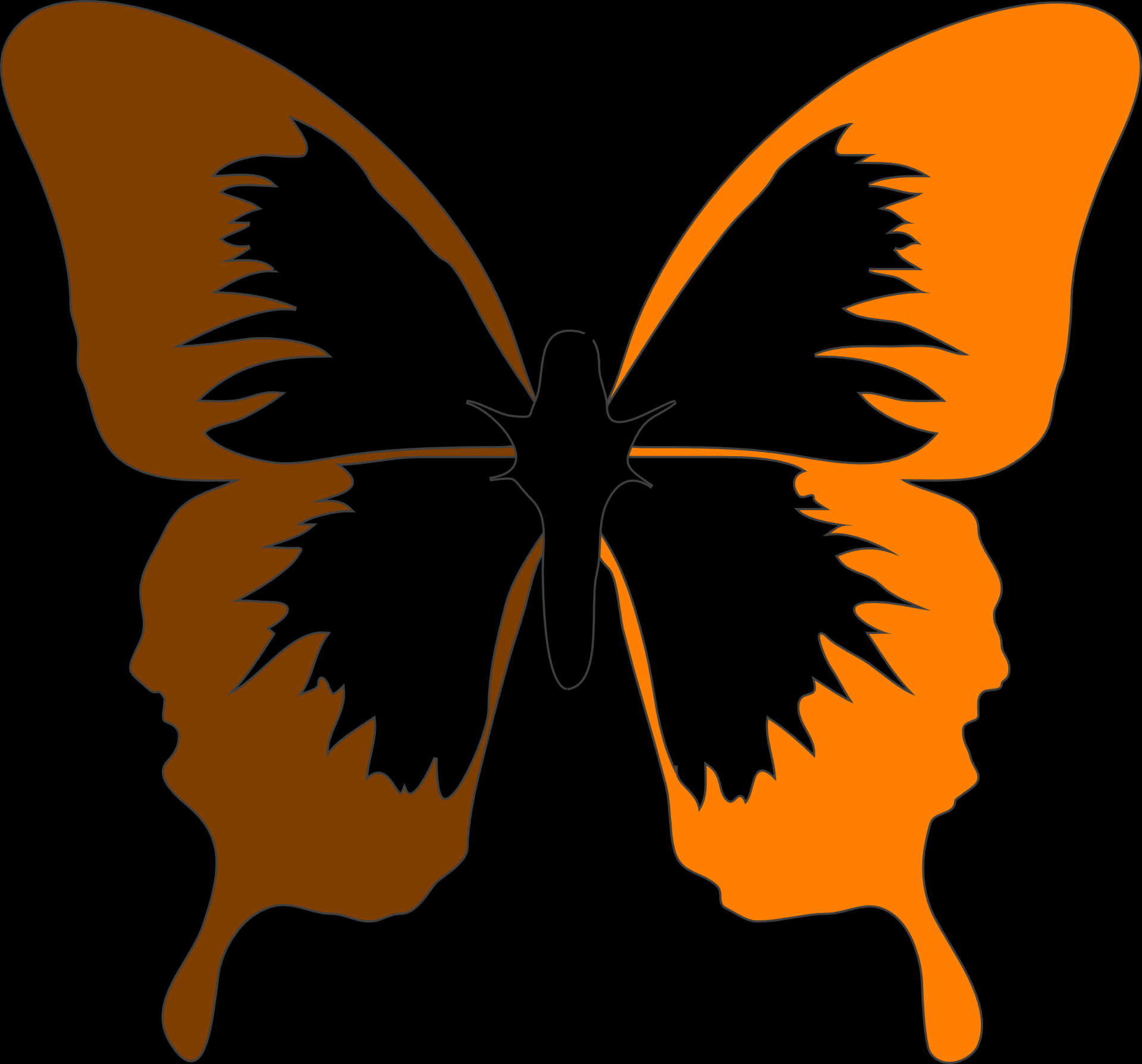 Butterfly Silhouette Faces Art