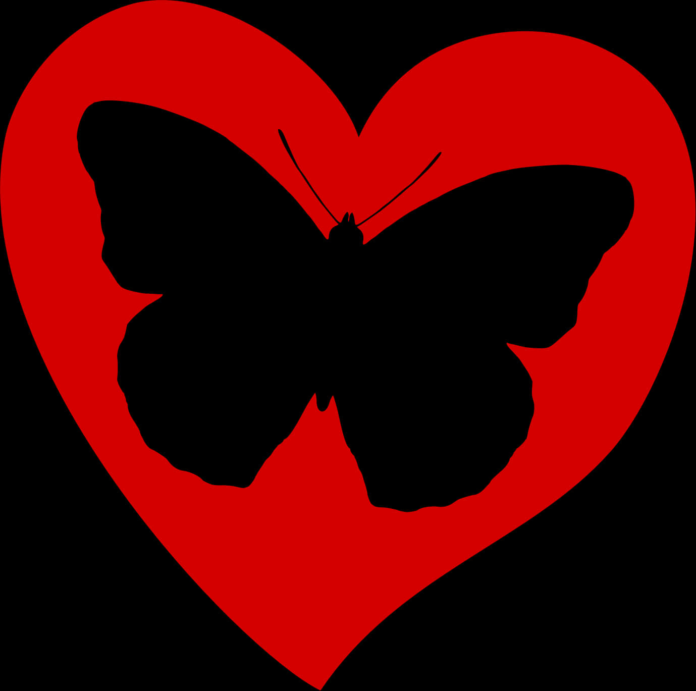 Butterfly Silhouette Heart Clipart