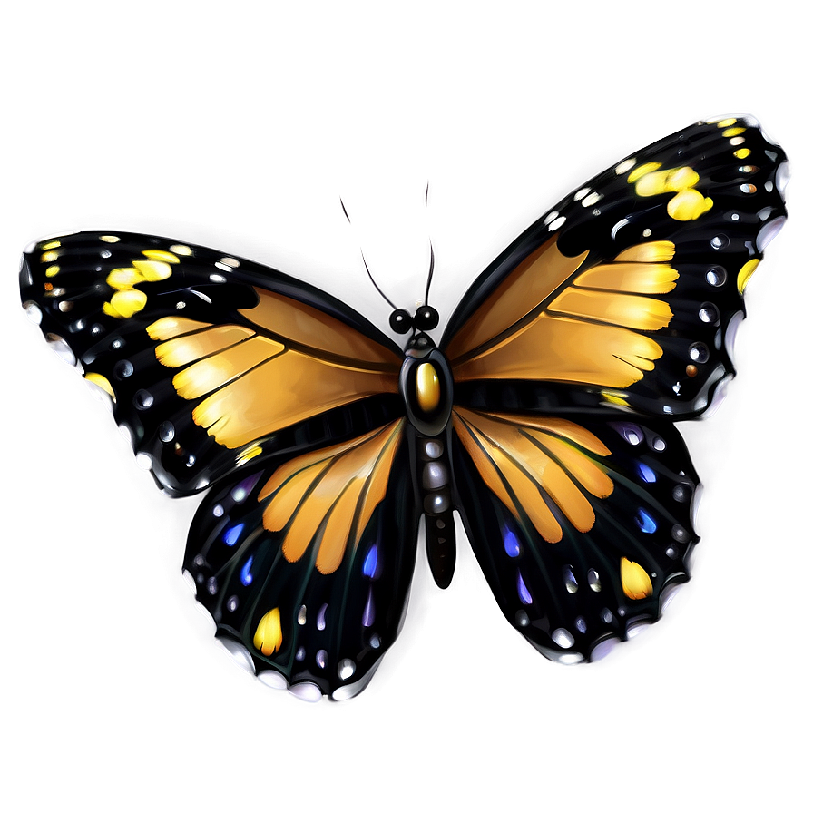 Butterfly With Dewdrops Png Wso