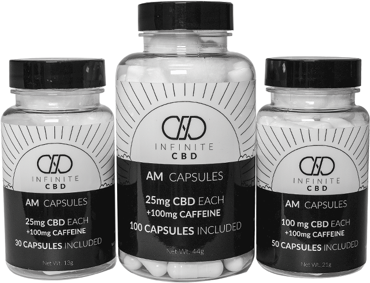 C B D Caffeine Capsules Product Range