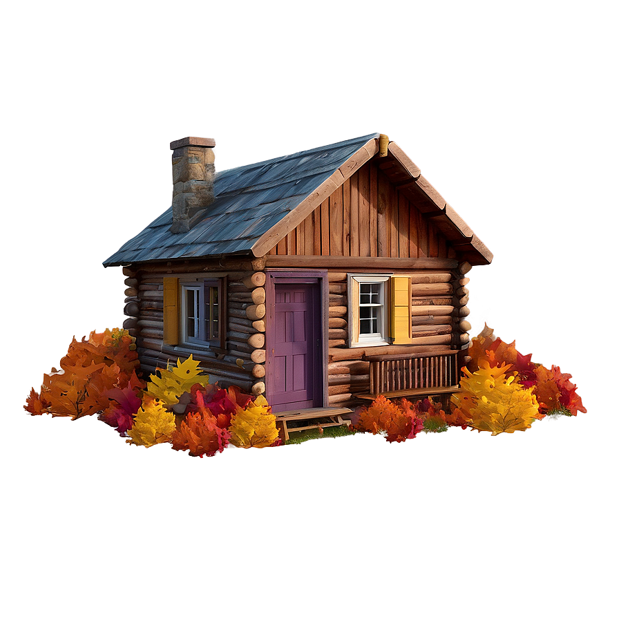 Cabin Surrounded By Autumn Colors Png 91