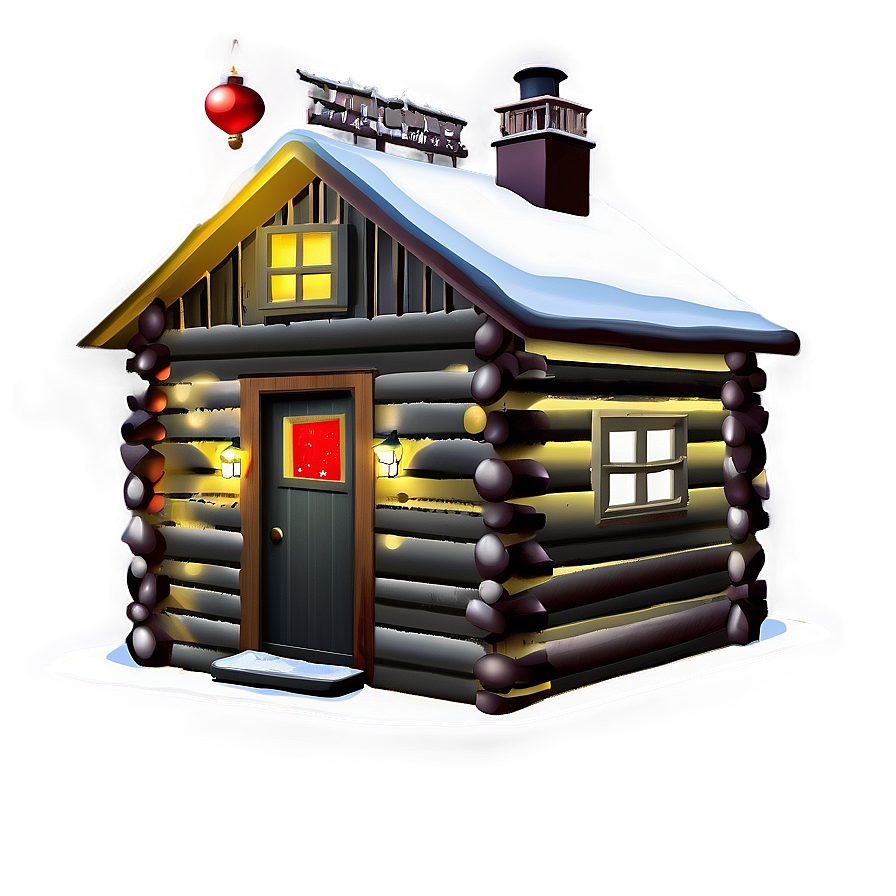 Cabin With Christmas Decorations Png 05242024