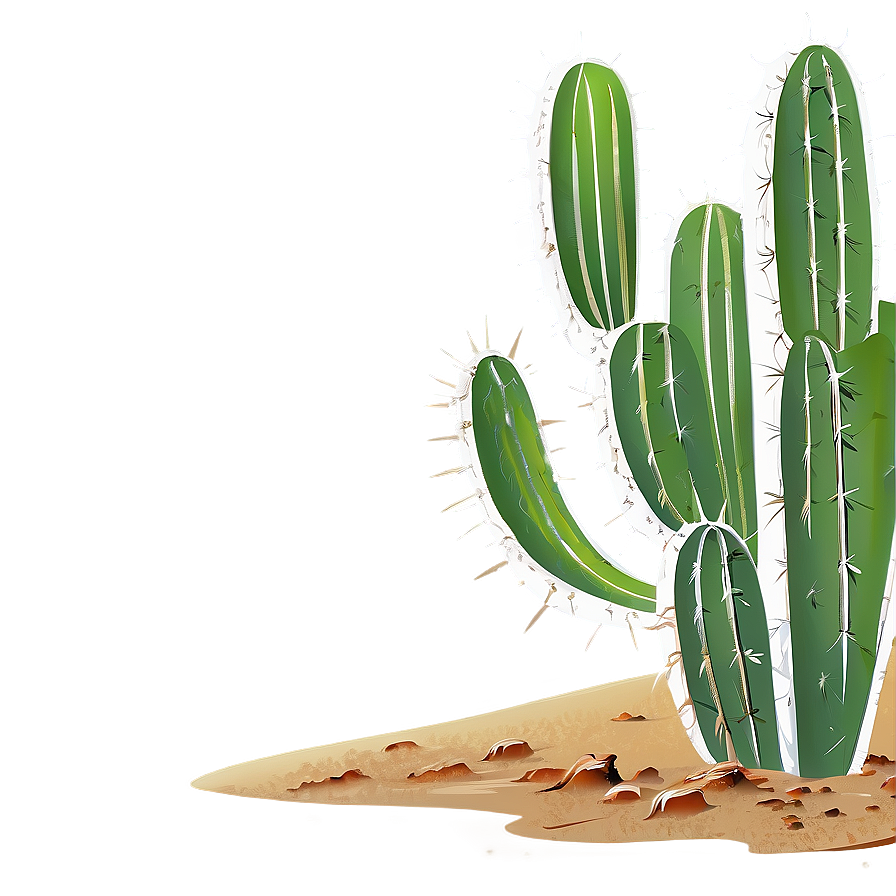 Cactus In Desert Dunes Png Mvh