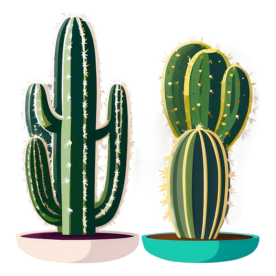 Cactus In Minimal Landscape Png 06282024