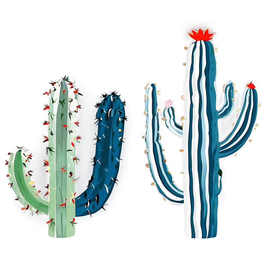 Cactus In Minimal Landscape Png Jst80